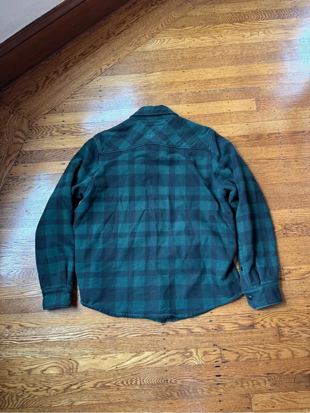 American Giant Buffalo Plaid Fleece Lined Shirt Jacket Made in USA Men’s XL